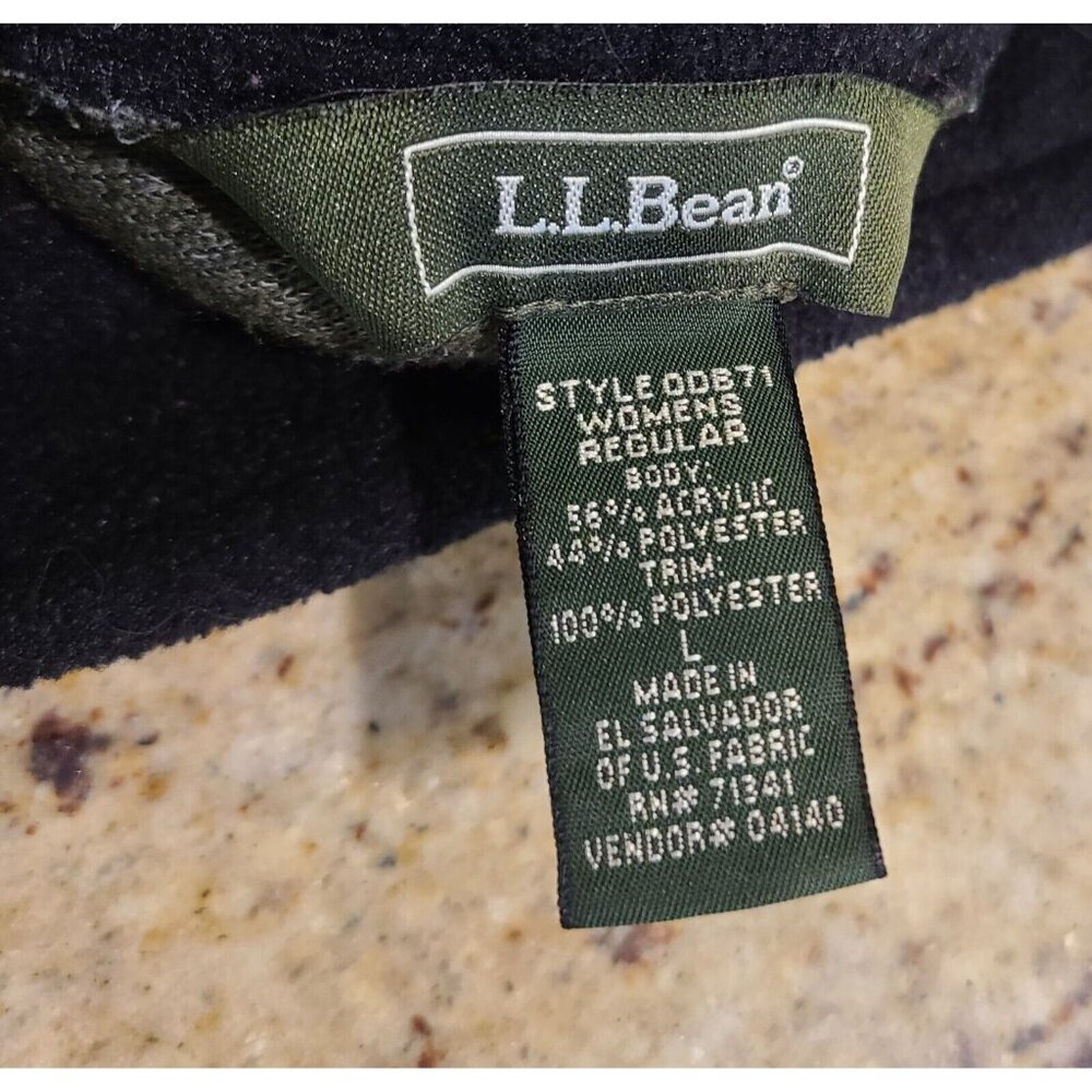 VINTAGE LL Bean Green Sweater Fleece Deep Pile Sherpa Women Size L #ODB71 - Picture 10 of 15